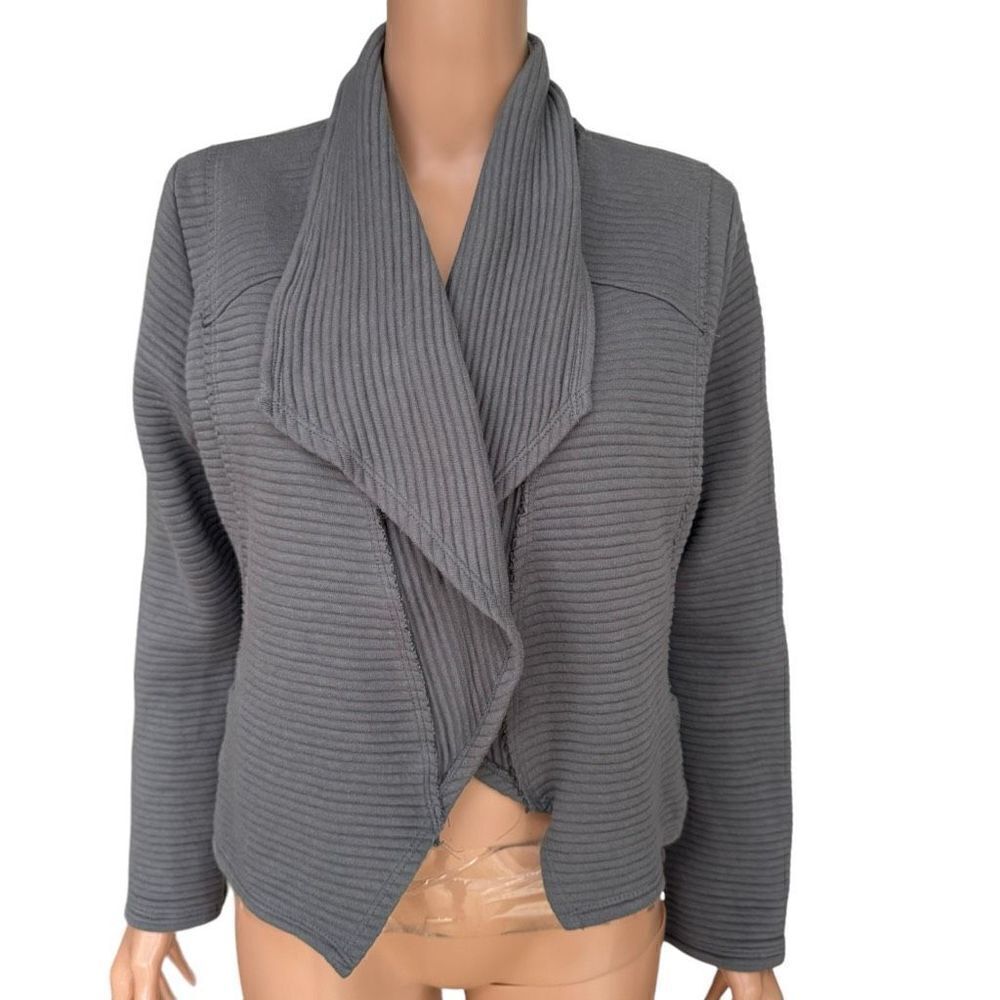 Anthropologie Dolan Left Coast Women's Sz M Open Ribbed Blazer Cardigan Gray